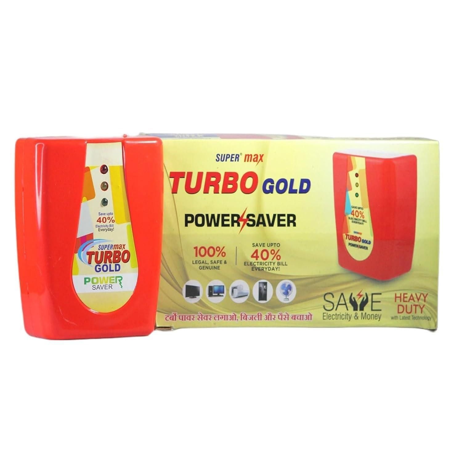 PowerMaxx Turbo Gold Power Saver Device Home for Electric Bill (Power Saver & Money Saver) Save Upto 40% Electricity Bill Everyday Electricity Bill Saver