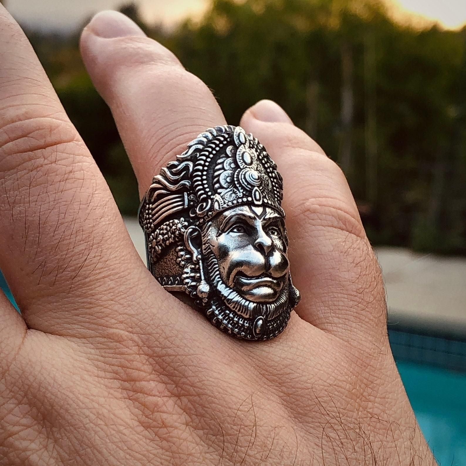 Hanuman Ring Sterling Silver Ram Name Ring