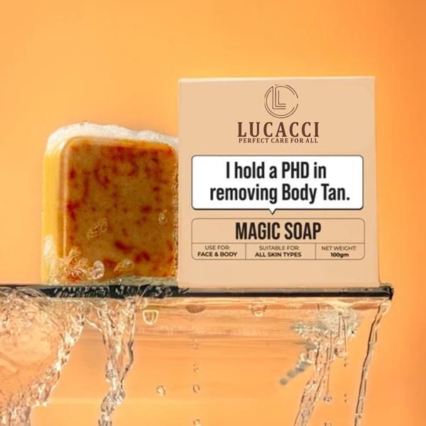 Lucacci Soaps Sandalwood & Saffron Magic Ghar Soaps For Bath Paraben Free 100g